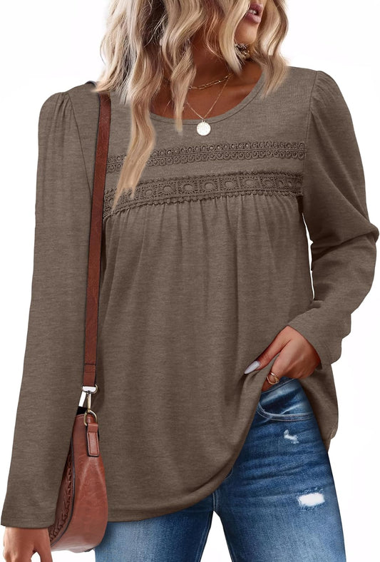 Boho Tops for Women Long Sleeve Shirts plus Size Early Fall Fashion Womens Blouses Dressy Casual Outfits M-4Xl
