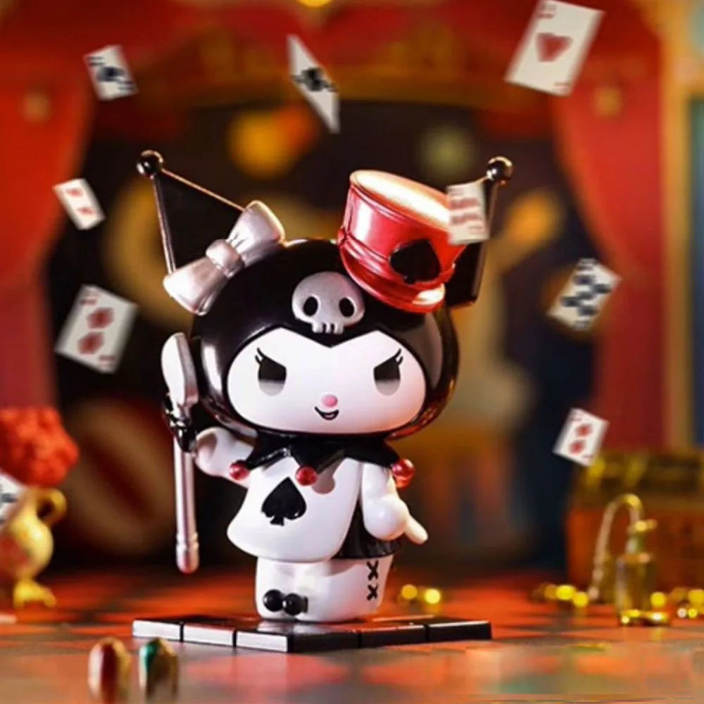 New Sanrio Blind Box Kawaii Kuromi Figures Toys Poker Kingdom Spade Series Dolls Desktop Ornaments for Girls Christmas Gifts
