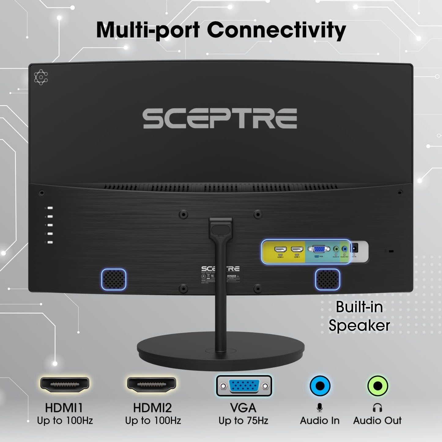 Curved 27" FHD 1080P 75Hz LED Monitor HDMI VGA Build-In Speakers, EDGE-LESS Metal Black 2019 (C275W-1920RN)