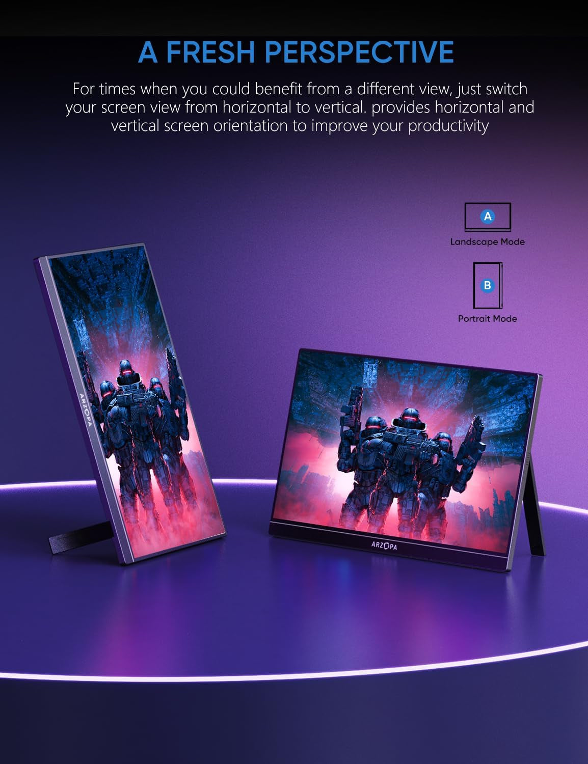 16.1'' 144Hz Portable Gaming Monitor, 106% Srgb 1080P FHD Kickstand Portable Monitor with HDR, Ultra Slim, Eye Care, External Second Screen for Laptop, PC, PS5, Mac, Xbox-Z1Fc