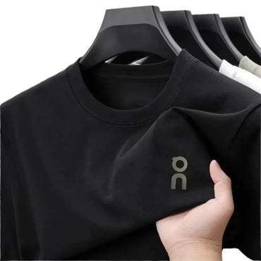 Men'S Hot 2025 Summer New Men'S and Women'S Short-Sleeved T-Shirt round Neck Casual Versatile Trend Fashion Simple Printed Top