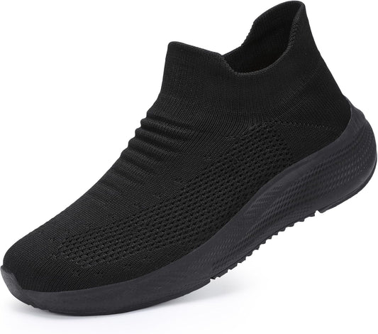 Womens Slip on Walking Shoes Comfort Lightweight Breathable Sock Shoe Non-Slip Mesh Casual Fashion Tennis Running Sneakers