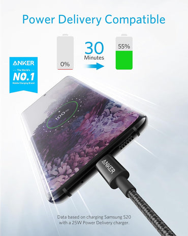 USB C to USB C Cable, Type-C 60W Fast Charging Cable (6FT, 2Pack) for Iphone 16 Series, Ipad Mini 6 and More (Black)