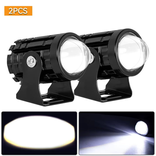 2Pcs Motorcycle Led Headlight 12V High Bright Led Lights Lamp for Motorbike Moto Led Auxiliary Spotlights