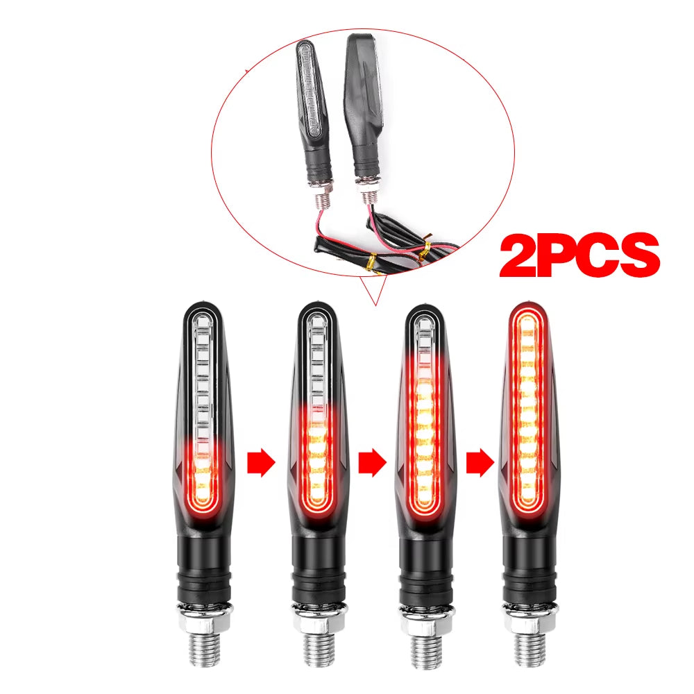 Motorcycle Led Turn Signals Directional Indicators Flashing Rear Tail Brake Flasher Light Stop Signal Light Motorcycle DRL Lamp